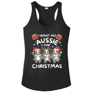 I Want An Australian Shepherd For Christmas Cute Dogs Great Gift Ladies PosiCharge Competitor Racerback Tank