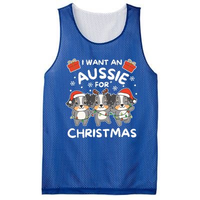 I Want An Australian Shepherd For Christmas Cute Dogs Great Gift Mesh Reversible Basketball Jersey Tank