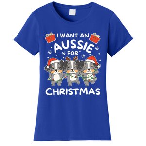 I Want An Australian Shepherd For Christmas Cute Dogs Great Gift Women's T-Shirt