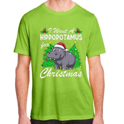 I Want A Hippopotamus For Christmas Xmas Hippo Lover Funny Adult ChromaSoft Performance T-Shirt