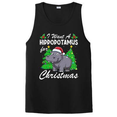 I Want A Hippopotamus For Christmas Xmas Hippo Lover Funny PosiCharge Competitor Tank