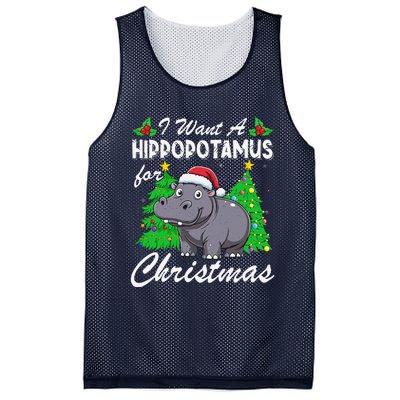 I Want A Hippopotamus For Christmas Xmas Hippo Lover Funny Mesh Reversible Basketball Jersey Tank