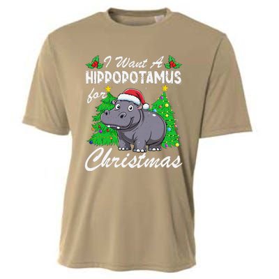 I Want A Hippopotamus For Christmas Xmas Hippo Lover Funny Cooling Performance Crew T-Shirt