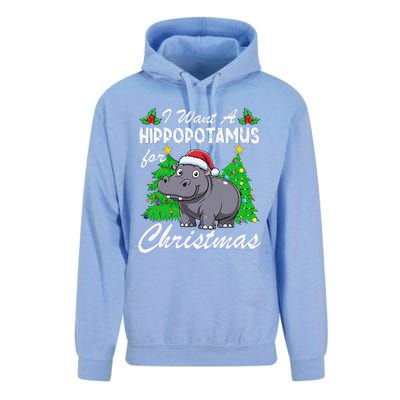 I Want A Hippopotamus For Christmas Xmas Hippo Lover Funny Unisex Surf Hoodie