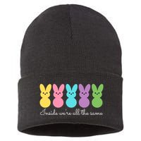 Inside We Are All The Same Easter Bunny Sustainable Knit Beanie