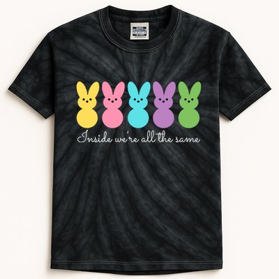 Inside We Are All The Same Easter Bunny Kids Tie-Dye T-Shirt
