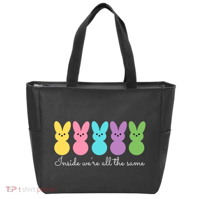 Inside We Are All The Same Easter Bunny Zip Tote Bag