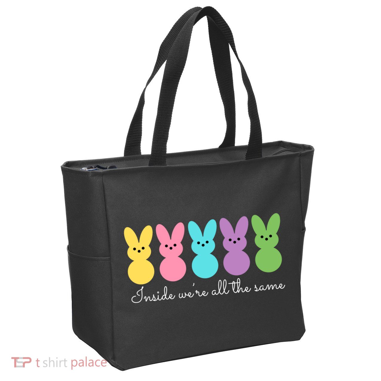 Inside We Are All The Same Easter Bunny Zip Tote Bag