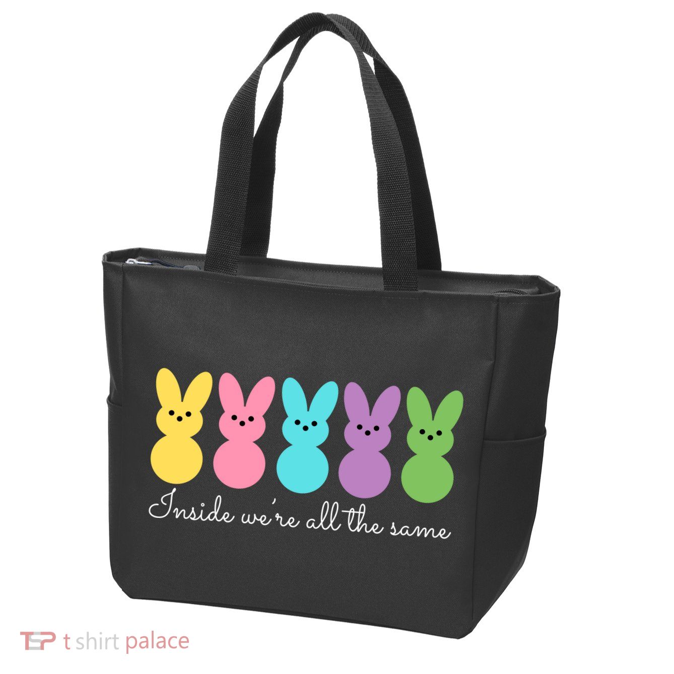 Inside We Are All The Same Easter Bunny Zip Tote Bag