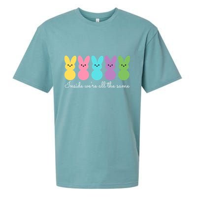 Inside We Are All The Same Easter Bunny Sueded Cloud Jersey T-Shirt