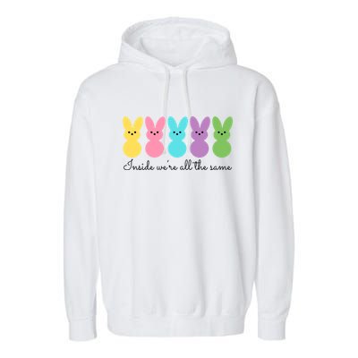 Inside We Are All The Same Easter Bunny Garment-Dyed Fleece Hoodie