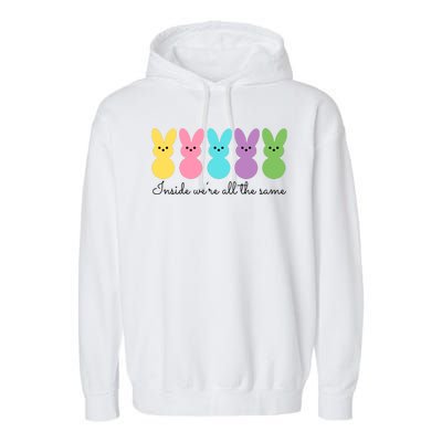 Inside We Are All The Same Easter Bunny Garment-Dyed Fleece Hoodie