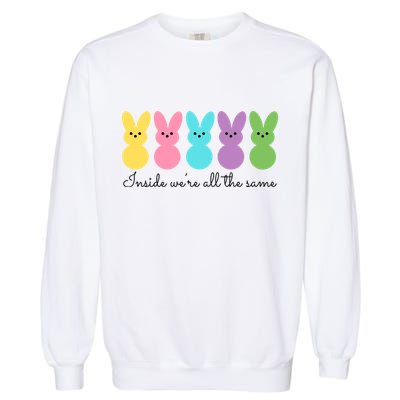 Inside We Are All The Same Easter Bunny Garment-Dyed Sweatshirt