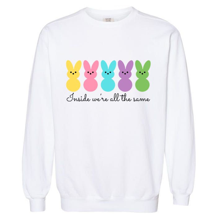 Inside We Are All The Same Easter Bunny Garment-Dyed Sweatshirt
