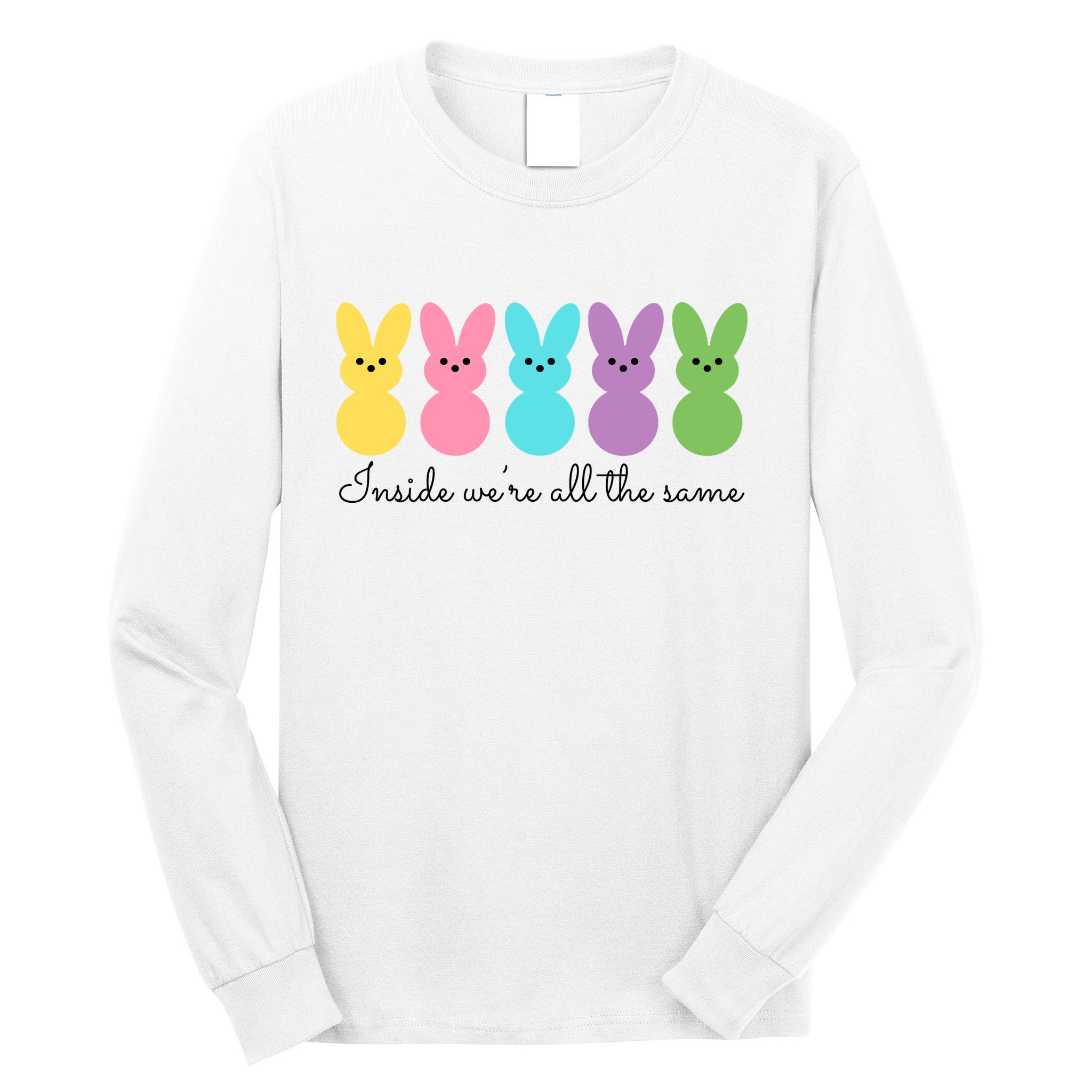 Inside We Are All The Same Easter Bunny Long Sleeve Shirt