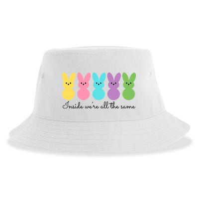 Inside We Are All The Same Easter Bunny Sustainable Bucket Hat