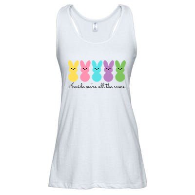 Inside We Are All The Same Easter Bunny Ladies Essential Flowy Tank