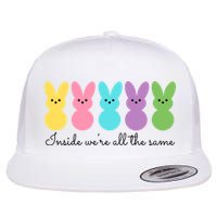 Inside We Are All The Same Easter Bunny Flat Bill Trucker Hat