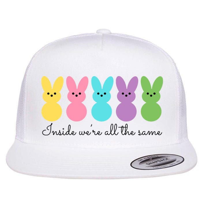 Inside We Are All The Same Easter Bunny Flat Bill Trucker Hat