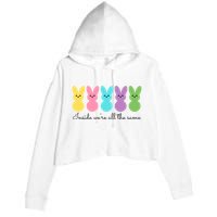 Inside We Are All The Same Easter Bunny Crop Fleece Hoodie
