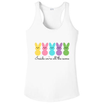 Inside We Are All The Same Easter Bunny Ladies PosiCharge Competitor Racerback Tank