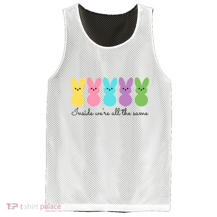 Inside We Are All The Same Easter Bunny Mesh Reversible Basketball Jersey Tank