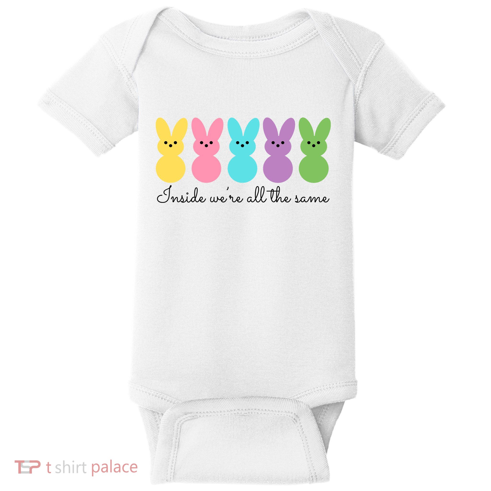 Inside We Are All The Same Easter Bunny Baby Bodysuit