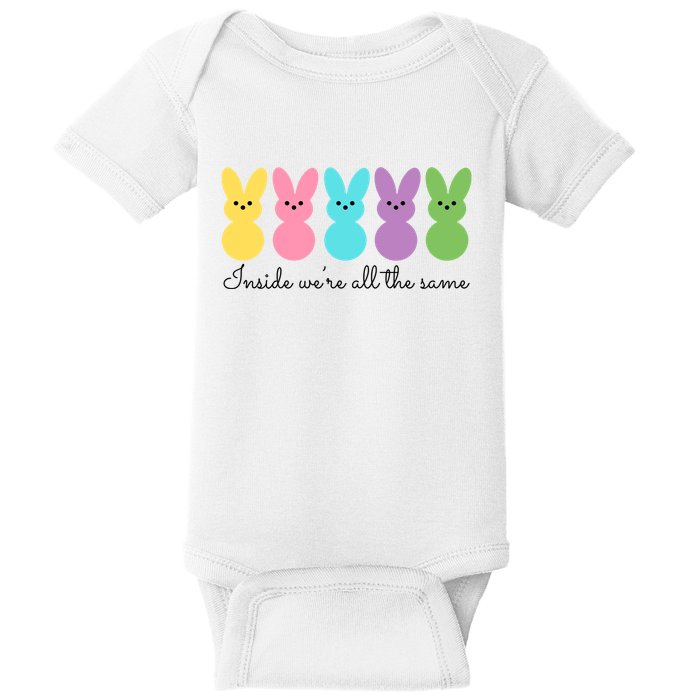 Inside We Are All The Same Easter Bunny Baby Bodysuit