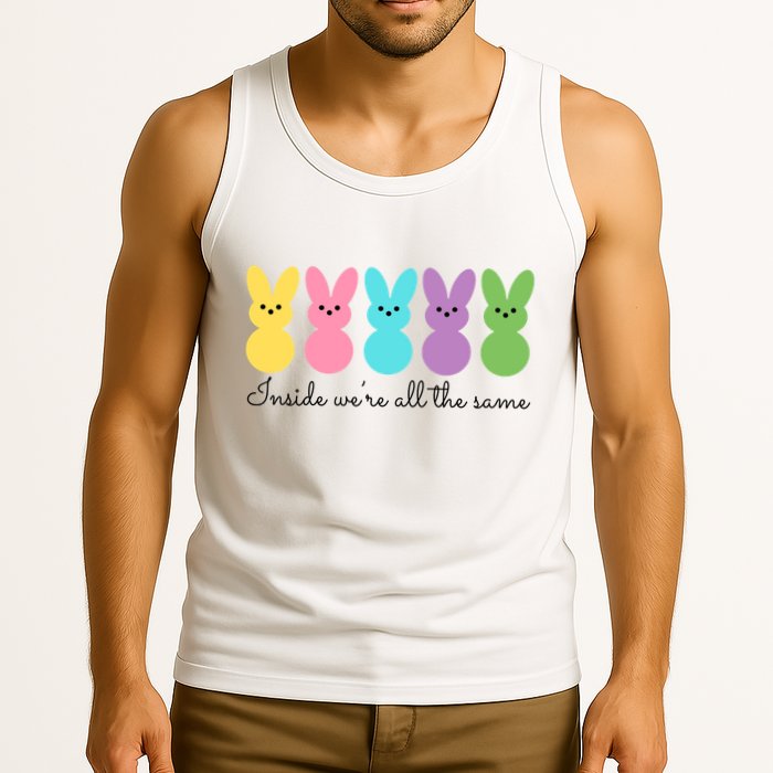 Inside We Are All The Same Easter Bunny Tank Top