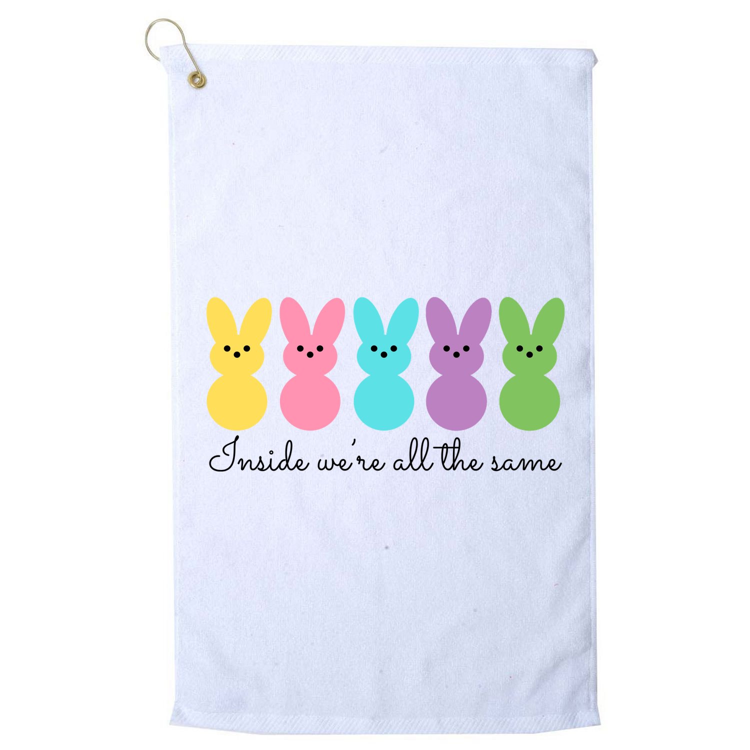 Inside We Are All The Same Easter Bunny Golf Towel