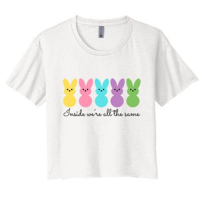Inside We Are All The Same Easter Bunny Crop Top