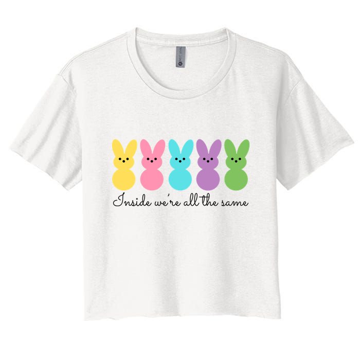Inside We Are All The Same Easter Bunny Crop Top