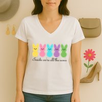 Inside We Are All The Same Easter Bunny Women's V-Neck T-Shirt