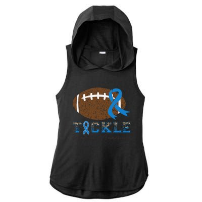 I Wear A Blue For Diabetes Awareness Ribbon Glucose Insulin Ladies PosiCharge Tri-Blend Wicking Draft Hoodie Tank