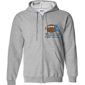 I Wear A Blue For Diabetes Awareness Ribbon Glucose Insulin Full Zip Hoodie