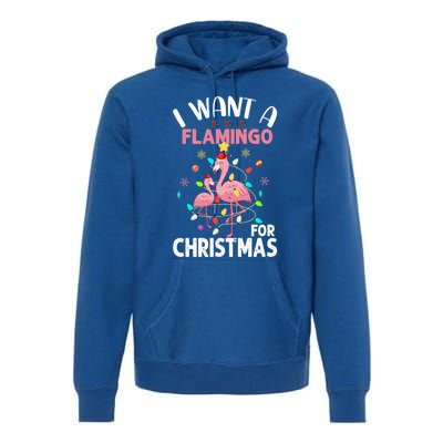 I Want A Flamingo For Christmas Gift Premium Hoodie