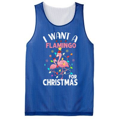 I Want A Flamingo For Christmas Gift Mesh Reversible Basketball Jersey Tank