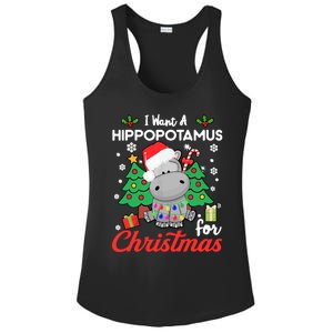 I Want A Hippopotamus For Christmas Funny Hippo Gift Ladies PosiCharge Competitor Racerback Tank