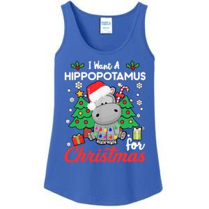 I Want A Hippopotamus For Christmas Funny Hippo Gift Ladies Essential Tank