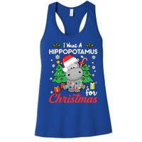 I Want A Hippopotamus For Christmas Funny Hippo Gift Women's Racerback Tank