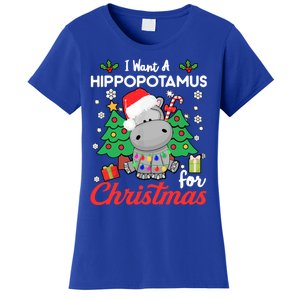 I Want A Hippopotamus For Christmas Funny Hippo Gift Women's T-Shirt