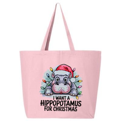 I Want A Hippopotamus For Christmas Hippo Christmas Lights 25L Jumbo Tote