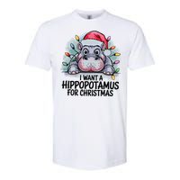 I Want A Hippopotamus For Christmas Hippo Christmas Lights Softstyle CVC T-Shirt