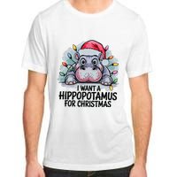 I Want A Hippopotamus For Christmas Hippo Christmas Lights Adult ChromaSoft Performance T-Shirt