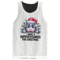 I Want A Hippopotamus For Christmas Hippo Christmas Lights Mesh Reversible Basketball Jersey Tank