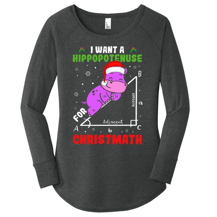 I Want A Hippopotenuse For Christmath Women's Perfect Tri Tunic Long Sleeve Shirt