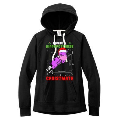 I Want A Hippopotenuse For Christmath Women's Fleece Hoodie