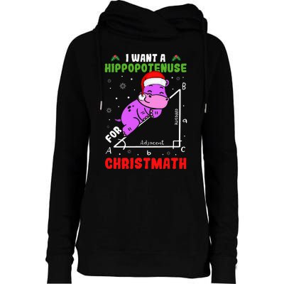 I Want A Hippopotenuse For Christmath Womens Funnel Neck Pullover Hood