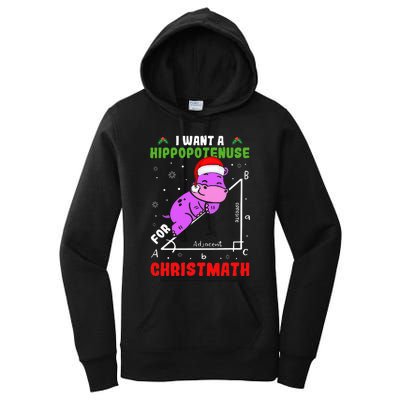 I Want A Hippopotenuse For Christmath Women's Pullover Hoodie