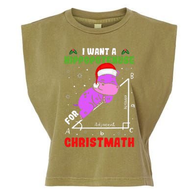 I Want A Hippopotenuse For Christmath Garment-Dyed Women's Muscle Tee